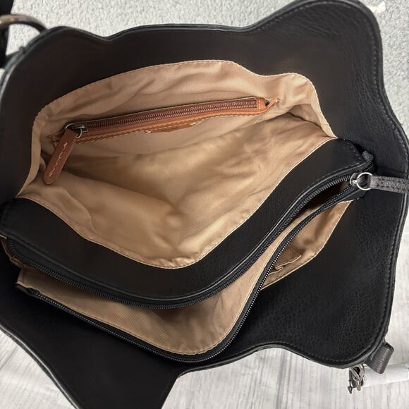 The Sak Shoulder Bag Buttery Leather Large Black Tassels New NWT - Picture 11 of 16